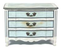 A Louis XV Style Painted Diminutive Chest Height 22 x width 30 x depth 17 1/2 inches. — 20TH CENTURY