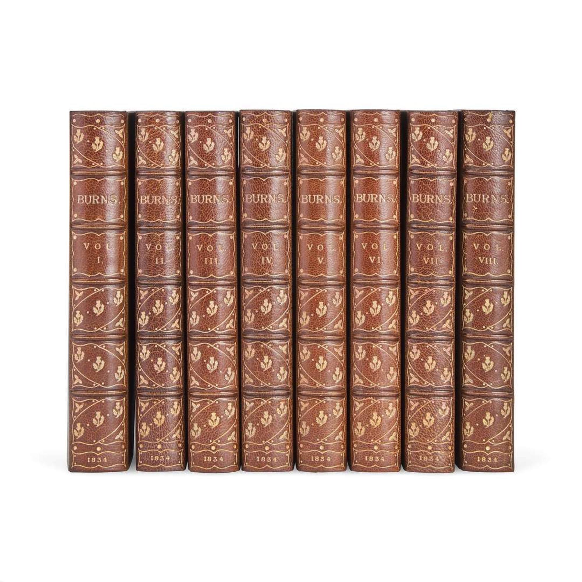 [Fine Bindings] [Worsfold] Burns, Robert The Works of Robert Burns; With His Life, by Allan Cunningham