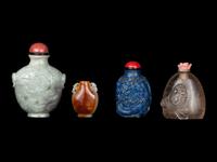 Four Chinese Hardstone Snuff Bottles