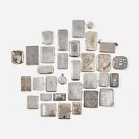 A large collection of thirty silver cigarette and card cases Russian and Continental, various makers, various dates ranging from the late 19th / early 20th century