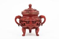 A Chinese Red Lacquer Censer