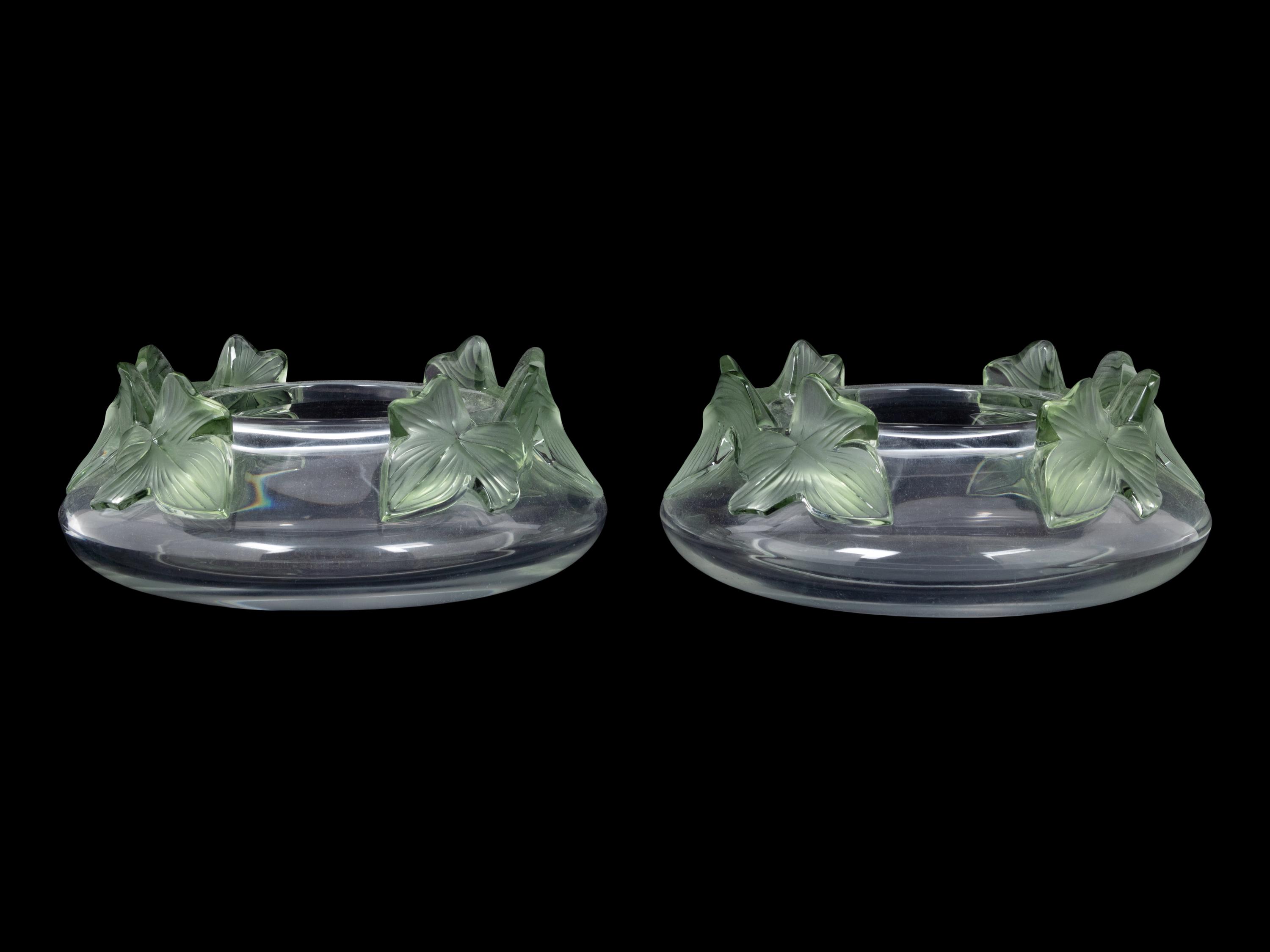 A Pair of Lalique Lierre Bowls
