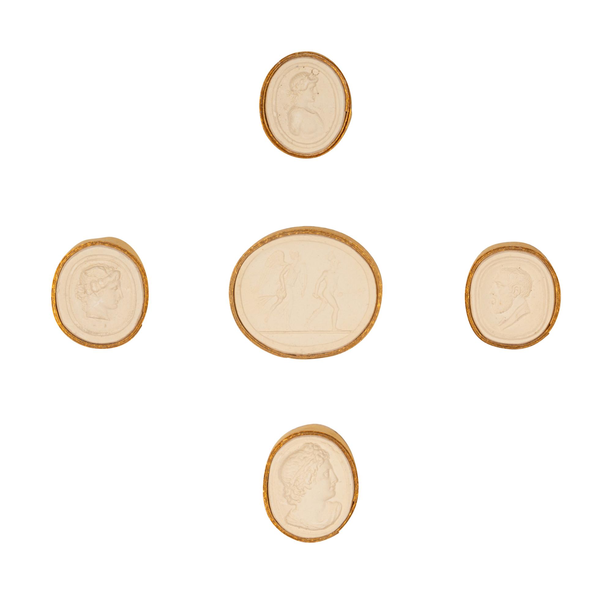 Twelve Framed Groups of Grand Tour Plaster Intaglios