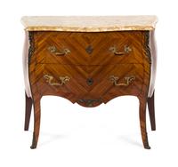 A Louis XV Style Gilt Metal Mounted Commode, Height 34 x width 38 3/4 x depth 19 inches.