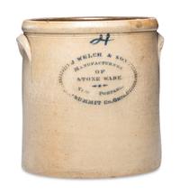 A Jacob Welch Four-Gallon Stoneware Crock