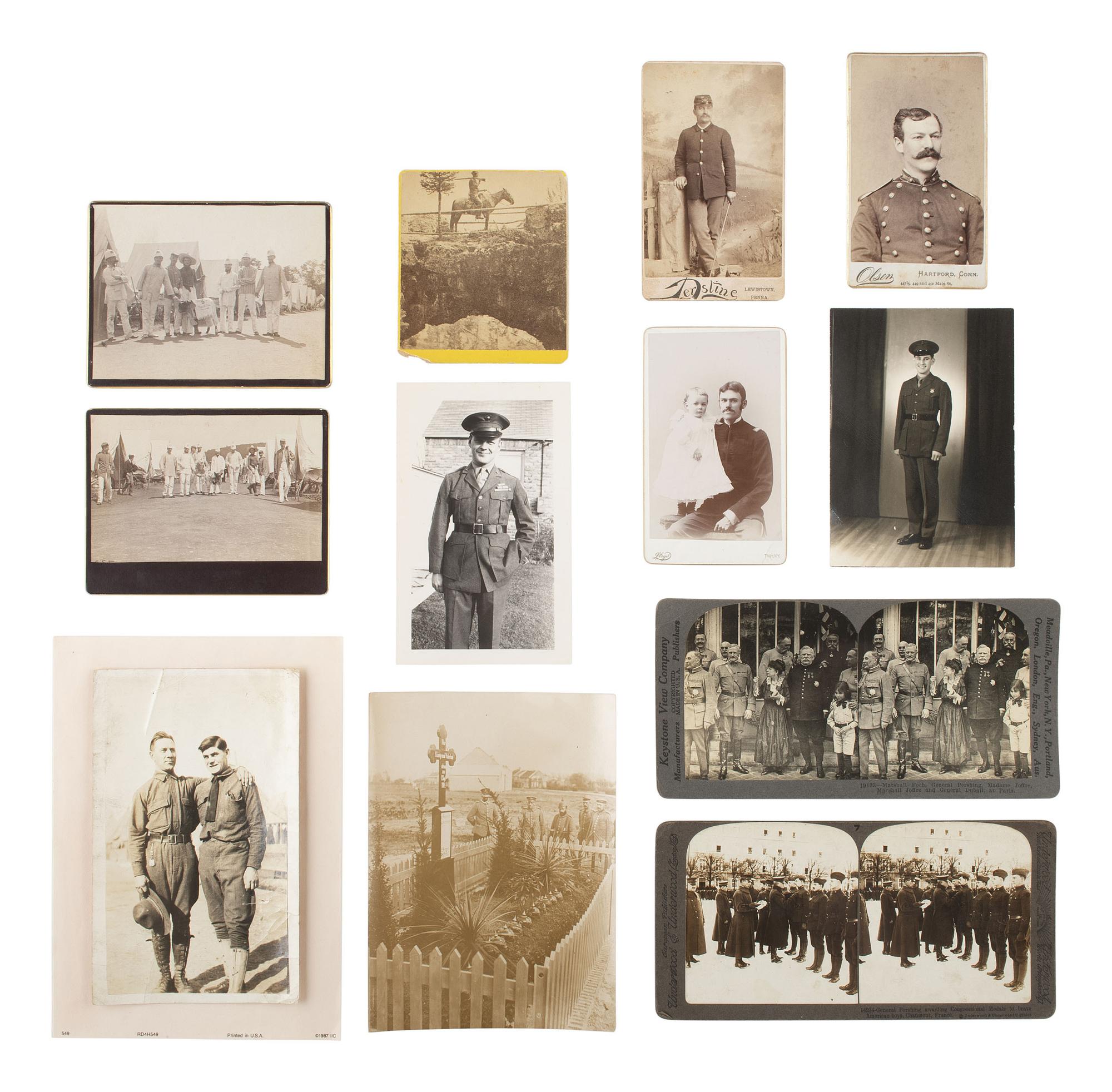 [MILITARIA]. 60+ cabinet cards and CDVs of American military subjects.