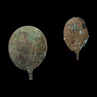 Two Roman Bronze Hand Mirrors