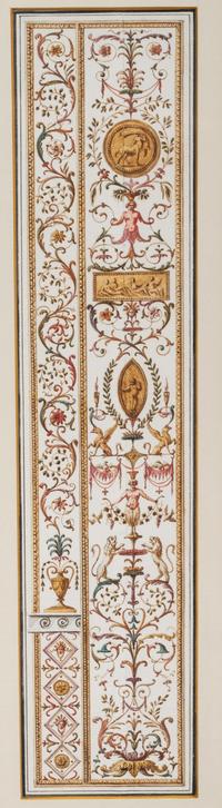A Set of Eight Neoclassical Watercolor Illustrations