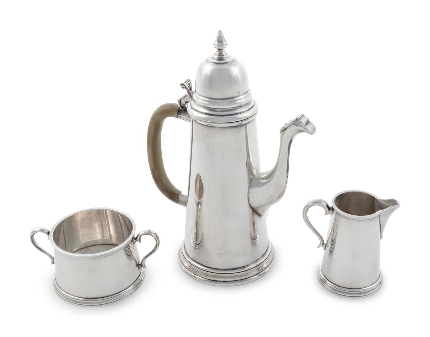 An Irish Silver Three-Piece Coffee Service