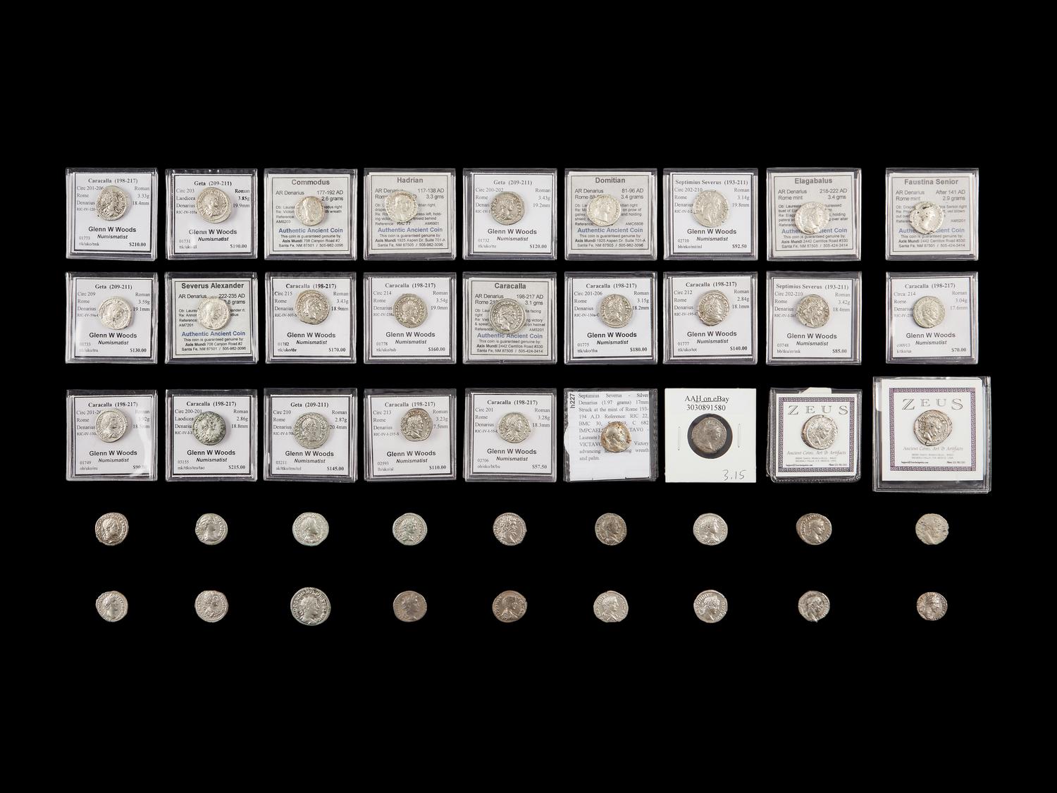 [ANCIENT] A Large Collection of Forty-Five Roman Empire Ar Denarius Coins