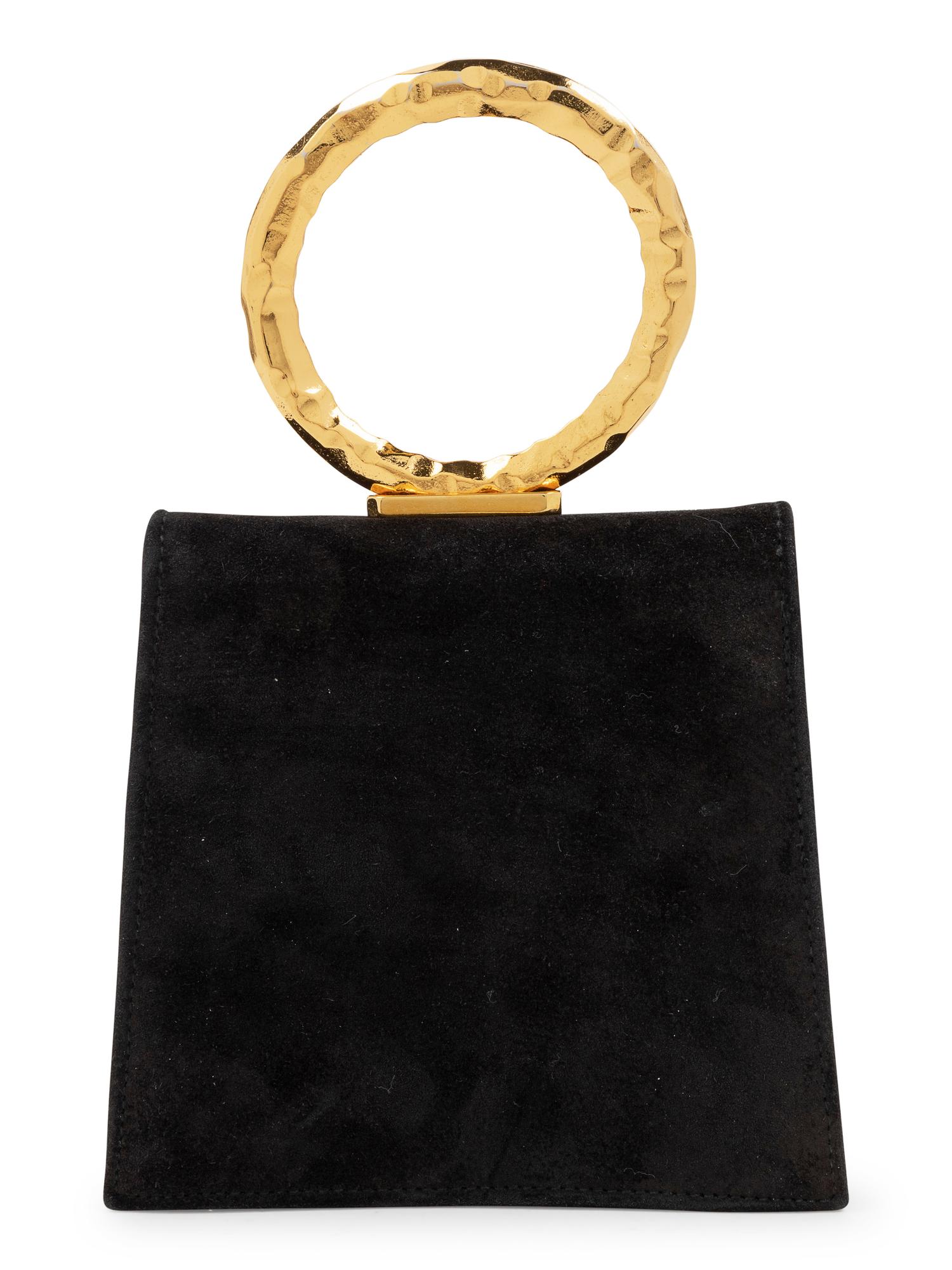 A Edouard Rambaud Black Handbag with Goldtone Handle