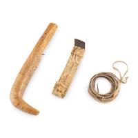 Plains Hide Scraper, with Tallies and Quilled Decoration