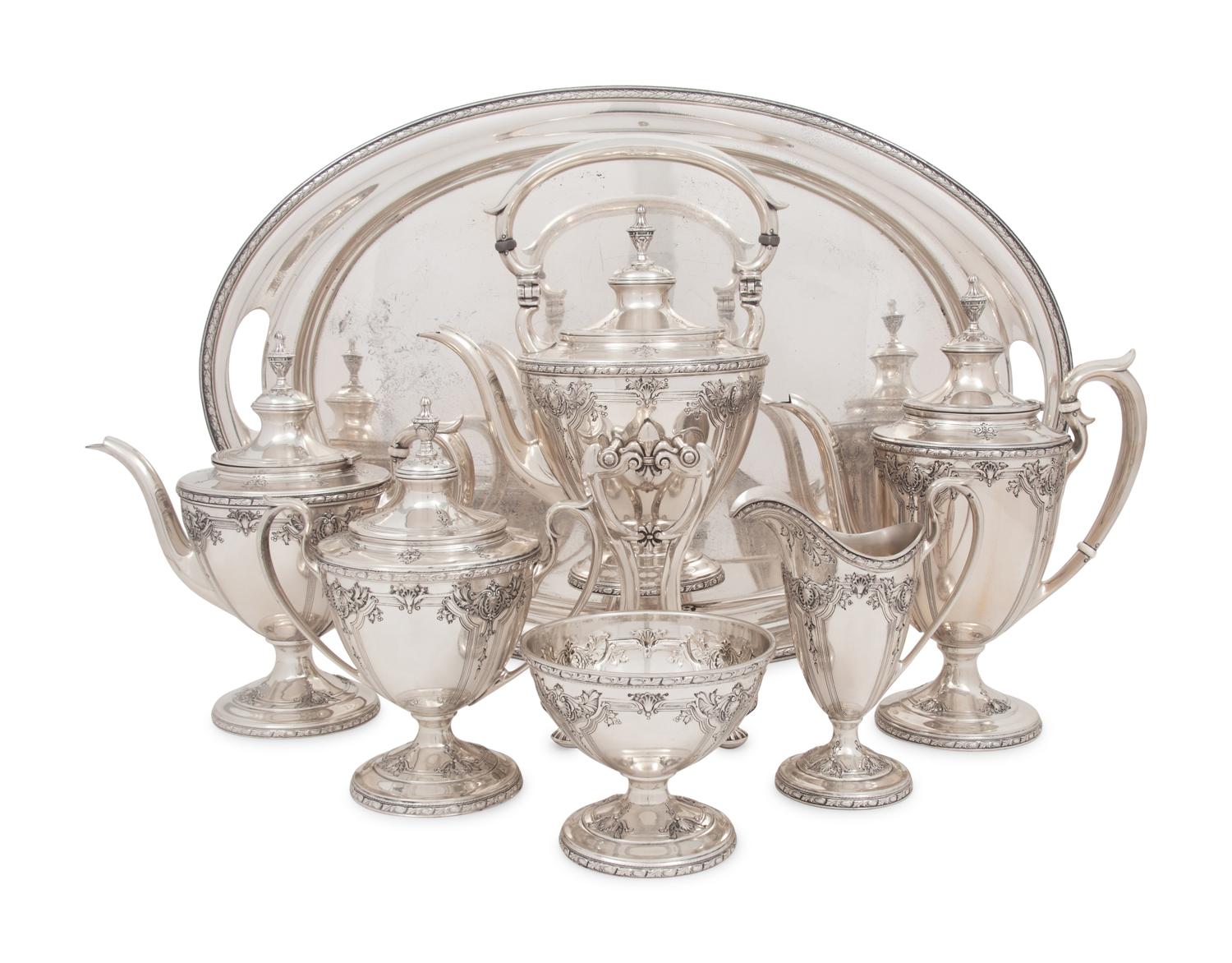 An American Seven-Piece Silver Tea and Coffee Service