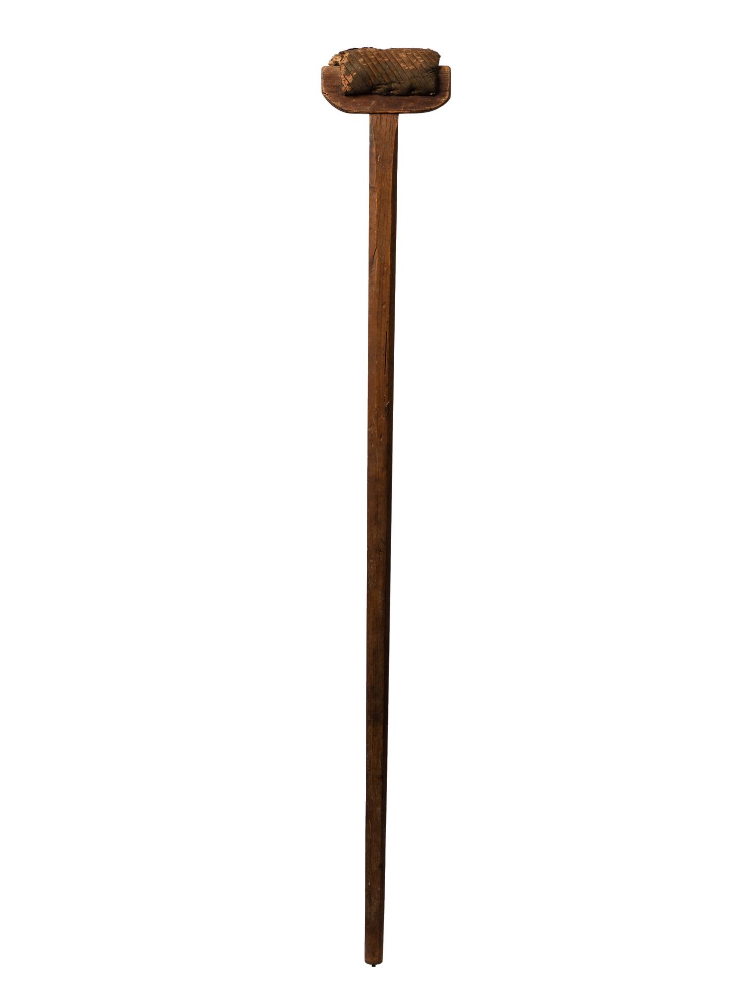[CIVIL WAR]. Crutch with padding constructed from frock coat lining.
