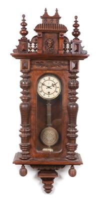 A Victorian Walnut Regulator Clock, Junghans Height 48 inches. — EARLY 20TH CENTURY