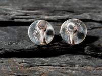 Pair of Silver and Coral Screwback Earrings