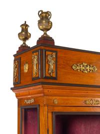 An Empire Style Gilt Bronze Mounted Mahogany Vitrine Cabinet
