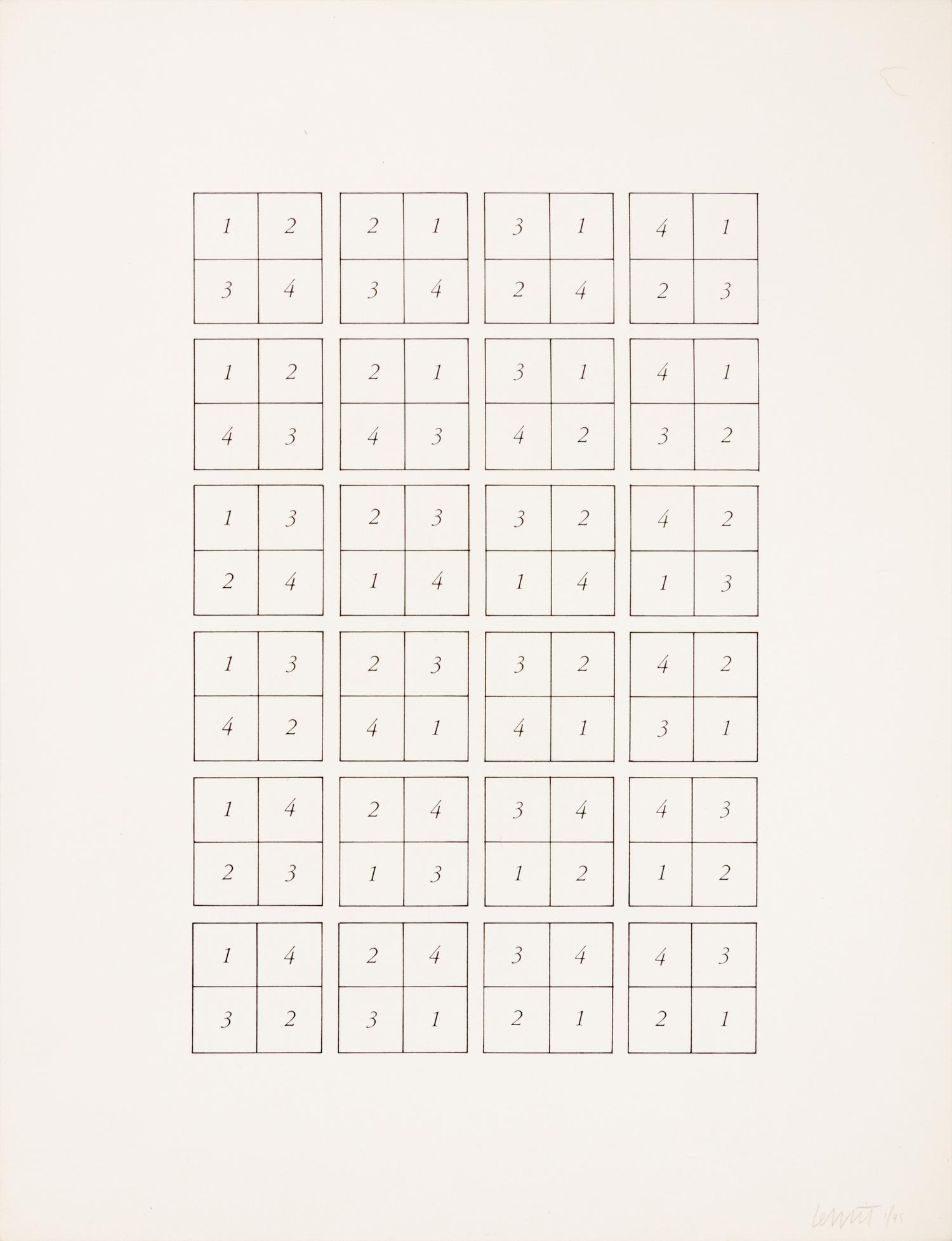 Serial System Using Lines and Color (set of five screenprints with cover sheet)