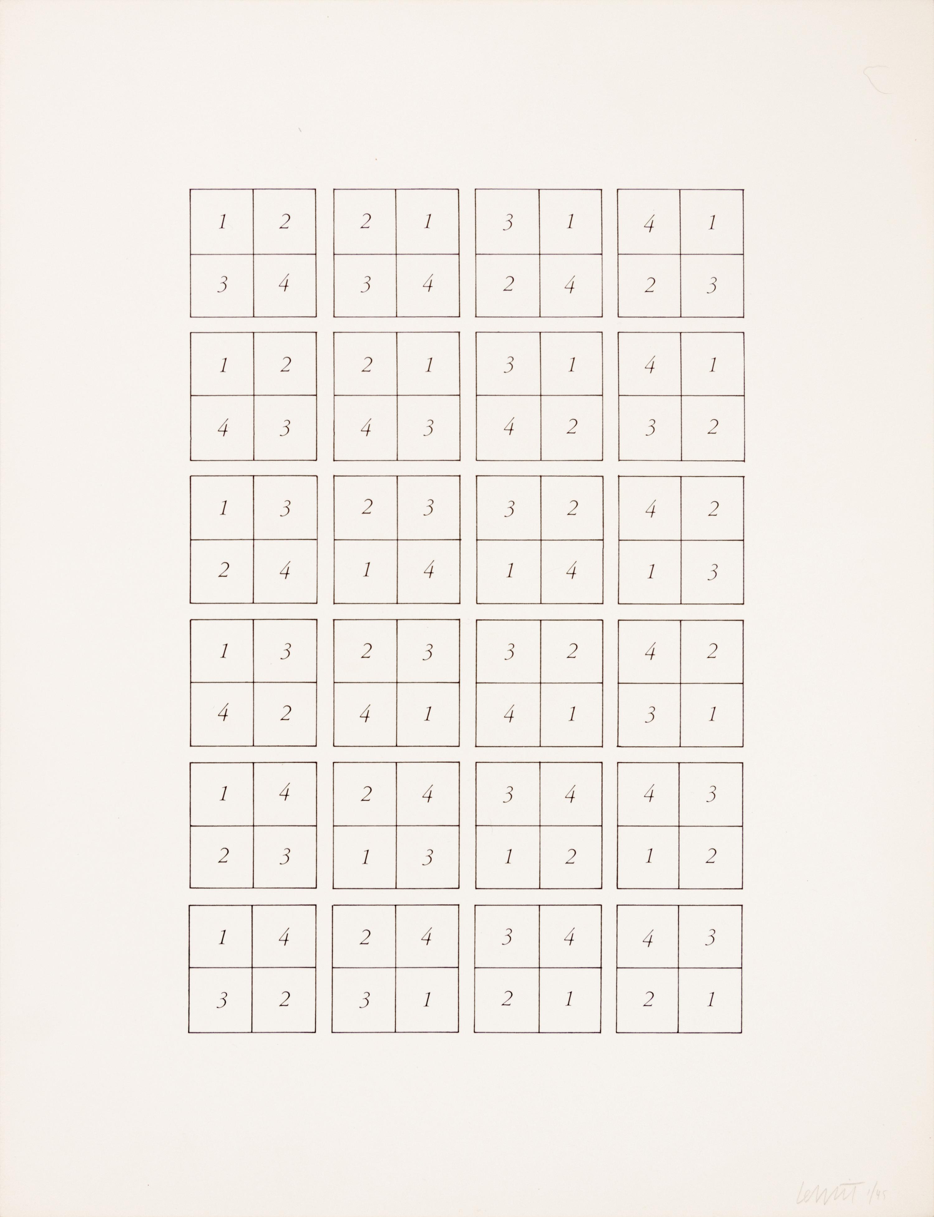 Serial System Using Lines and Color (set of five screenprints with cover sheet)