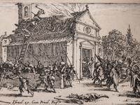 A pair of etchings (one from Les Petites Misères de la Guerre, the other from Gobbi)