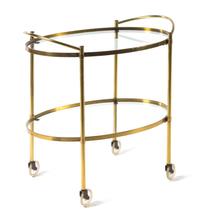 An Italian Brass Bar Cart Width 30 1/2 inches. — MID TO LATE 20TH CENTURY