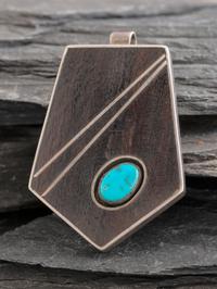 Navajo Sterling Silver, Turquoise, and Ironwood Pendant