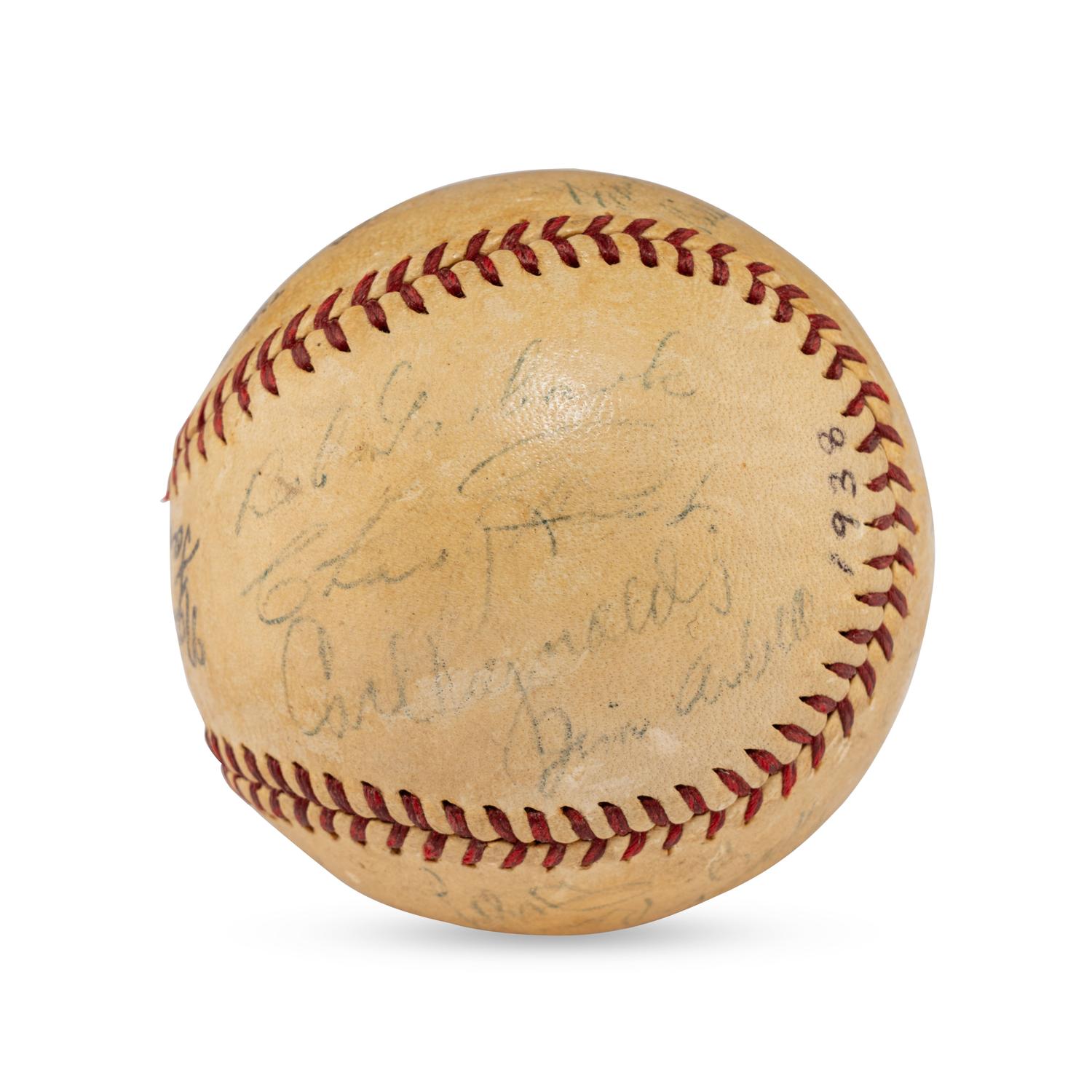 A 1938 Chicago Cubs Team Signed Autograph Baseball Featuring Dizzy Dean and Gabby Harntett (Beckett Authentication Services)