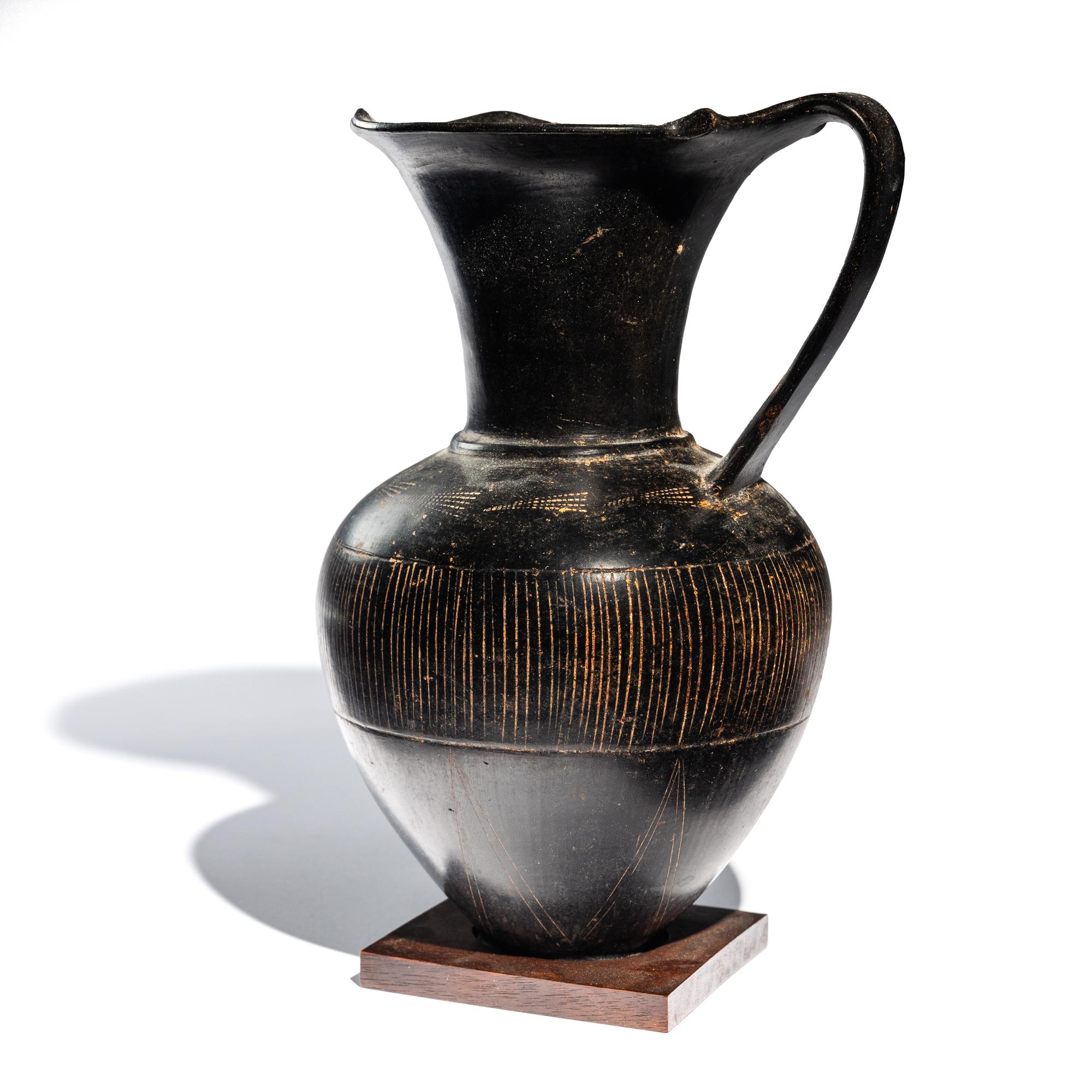 An Etruscan Bucchero Pitcher