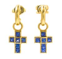 A Pair of Yellow Gold and Sapphire Earrings, Theo Fennell, 4.25 dwts.