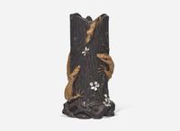 A Harry Barnard Stump Form Vase with Salamanders, UK, circa 1900