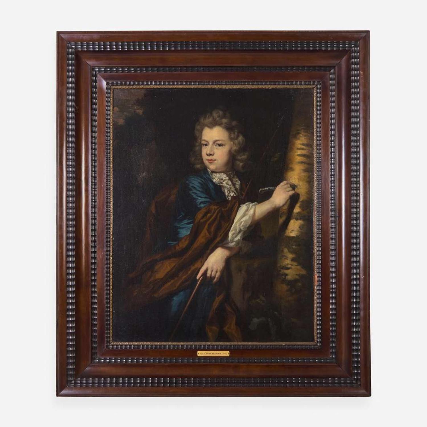 Circle of Johannes van der Stock (Dutch, active 1656-1676) Portrait of a Gentleman, Bust-Length; together with Portrait of a Lady with Blue Sash, Bust-Length (A Pair)