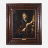 Circle of Johannes van der Stock (Dutch, active 1656-1676) Portrait of a Gentleman, Bust-Length; together with Portrait of a Lady with Blue Sash, Bust-Length (A Pair)