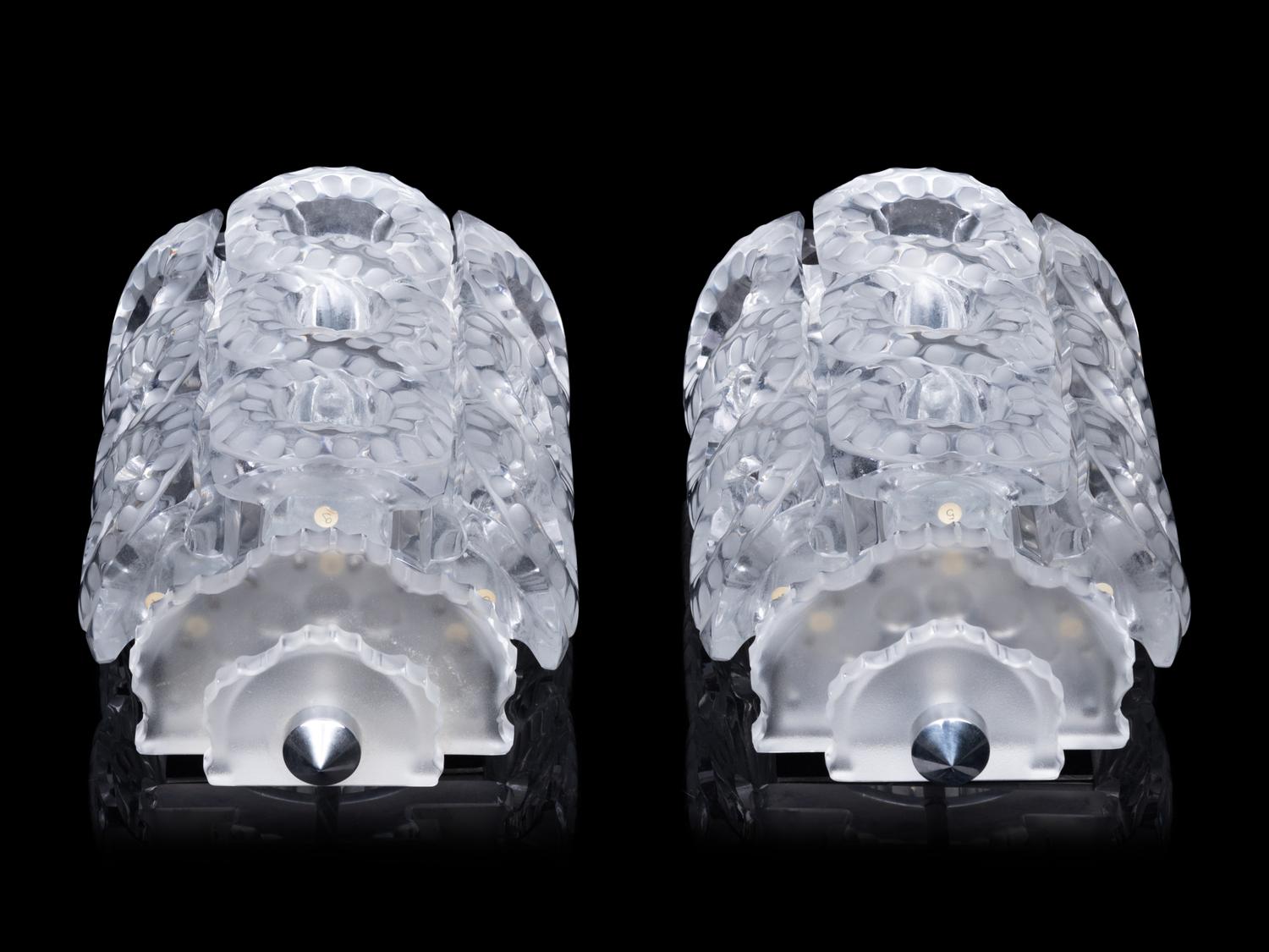 A Pair of Lalique Seville Wall Lights
