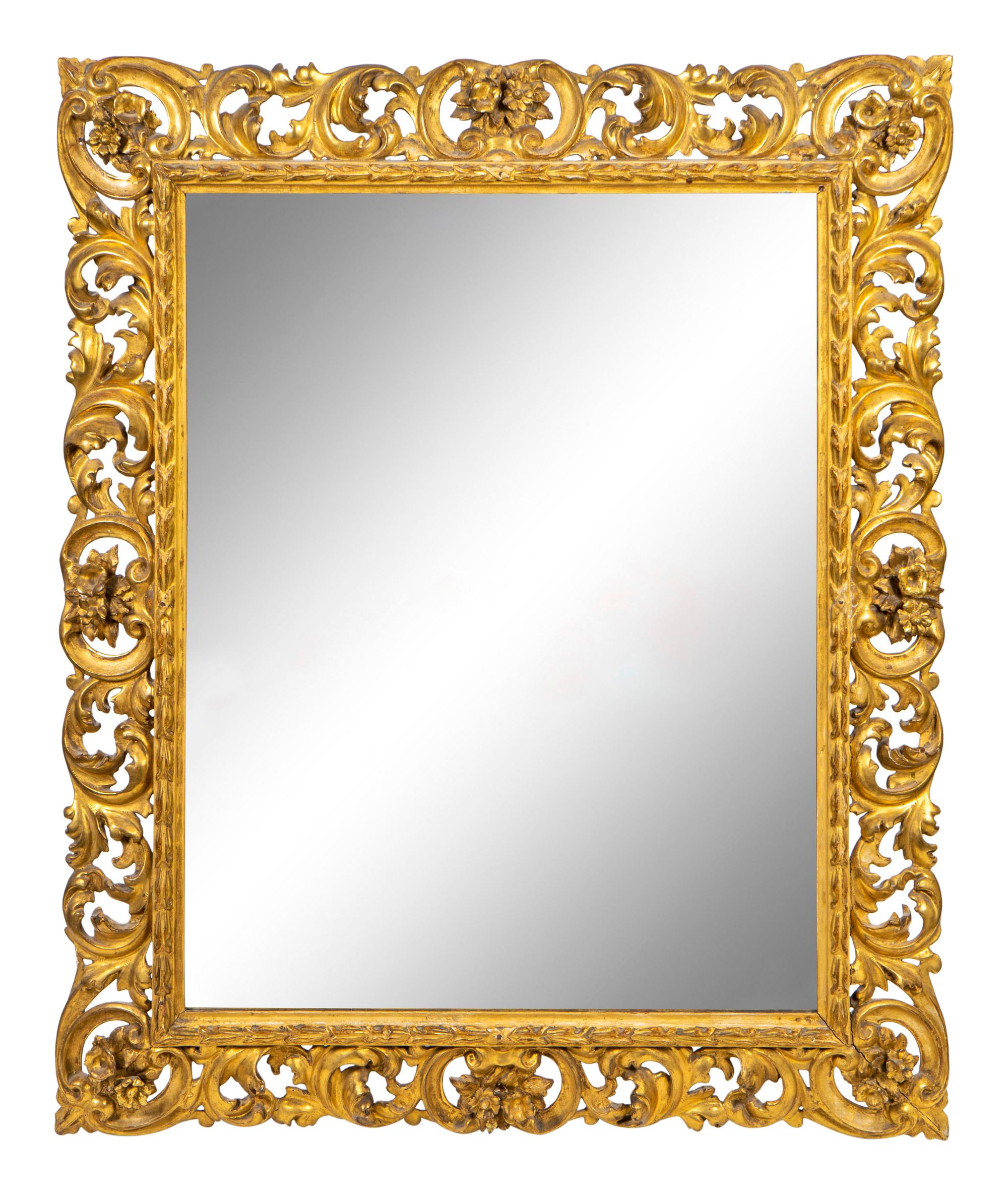 A Rococo Style Giltwood Mirror — 20TH CENTURY