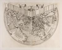 (MAP) FACSIMILE WORLD MAPS. Group of two proof plates of early woodcut World maps. Late 20th century.