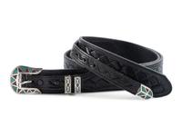 Navajo Silver Ranger Set, with Turquoise and Coral Chip Inlay