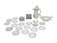 A Group of Continental and Middle Eastern Silver Table Articles