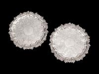 A Pair of George IV Scottish Silver Trays — James & William Marshall, Edinburgh, 1829