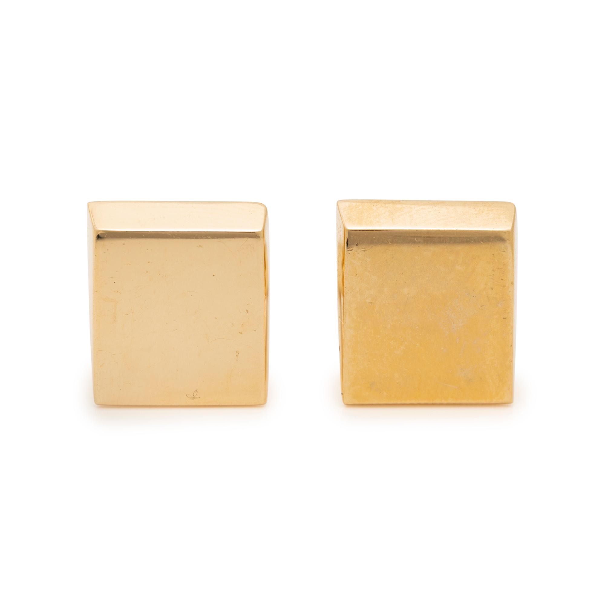 TIFFANY & CO., YELLOW GOLD CUFFLINKS