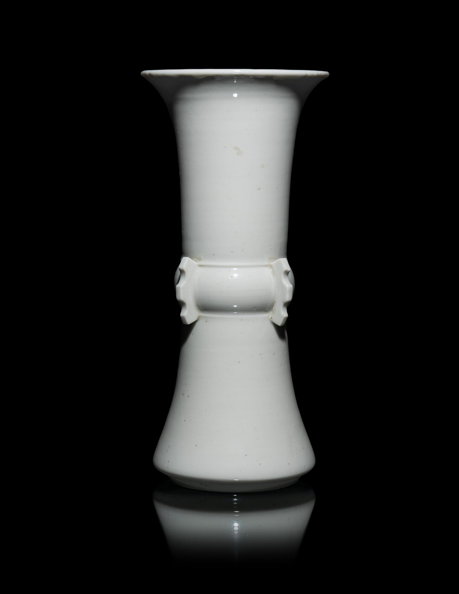 A Chinese Blanc-de-Chine Porcelain Gu Vase