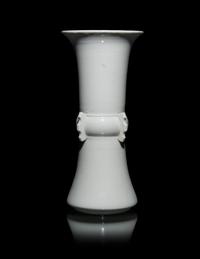 A Chinese Blanc-de-Chine Porcelain Gu Vase