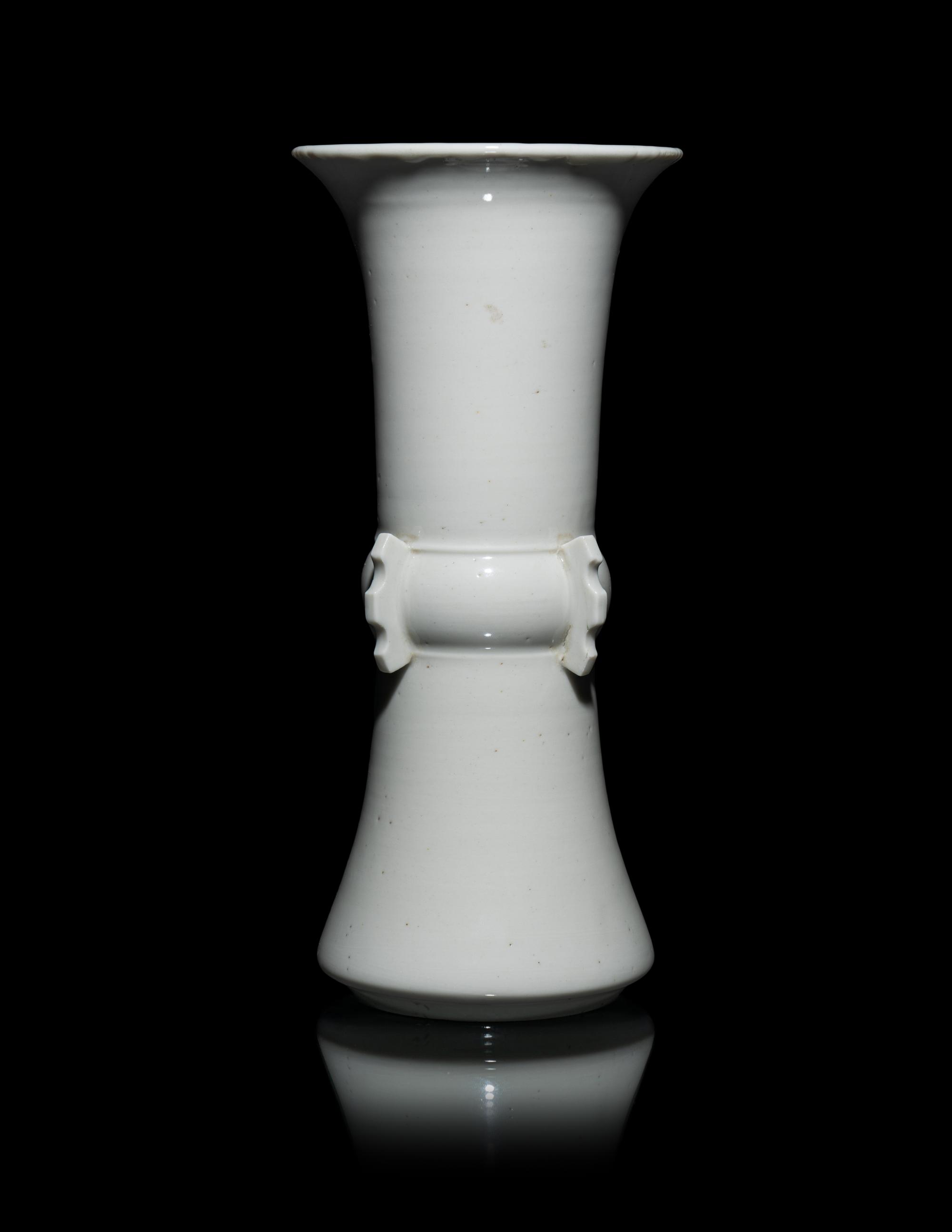 A Chinese Blanc-de-Chine Porcelain Gu Vase