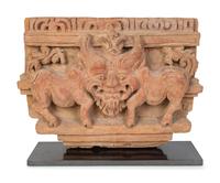 A Javanese Painted Clay Frieze