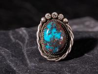 Navajo Silver and Bisbee Turquoise Ring