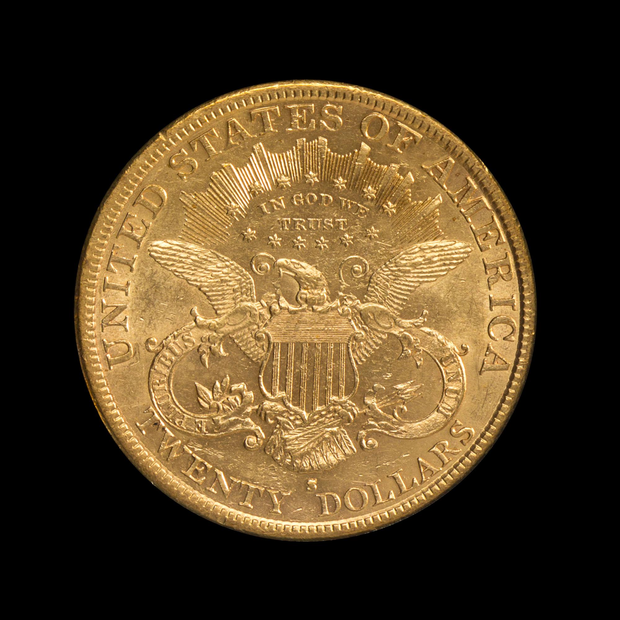 A United States 1890-S Liberty Head $20 Gold Coin