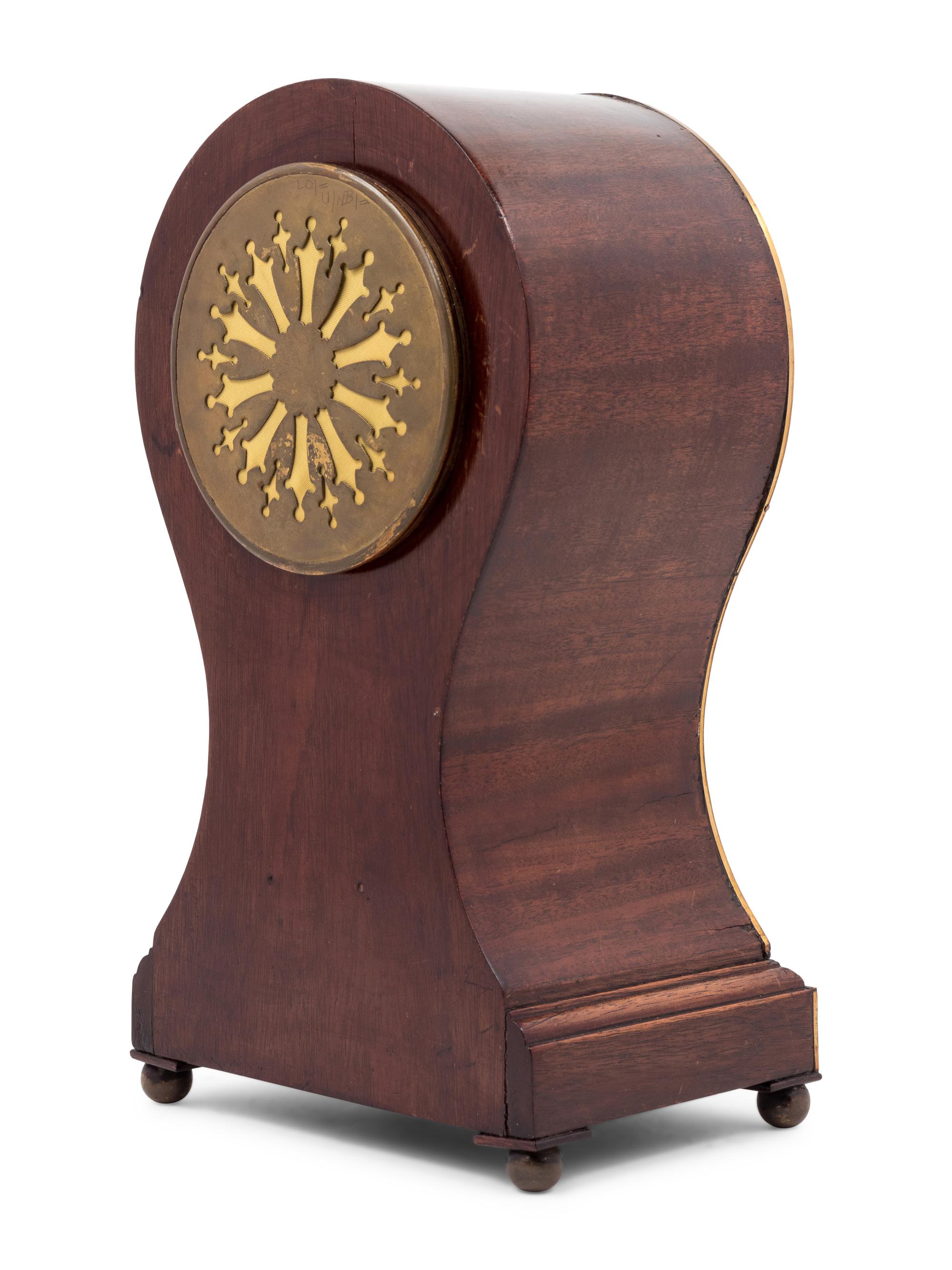 An English Mahogany Balloon Clock