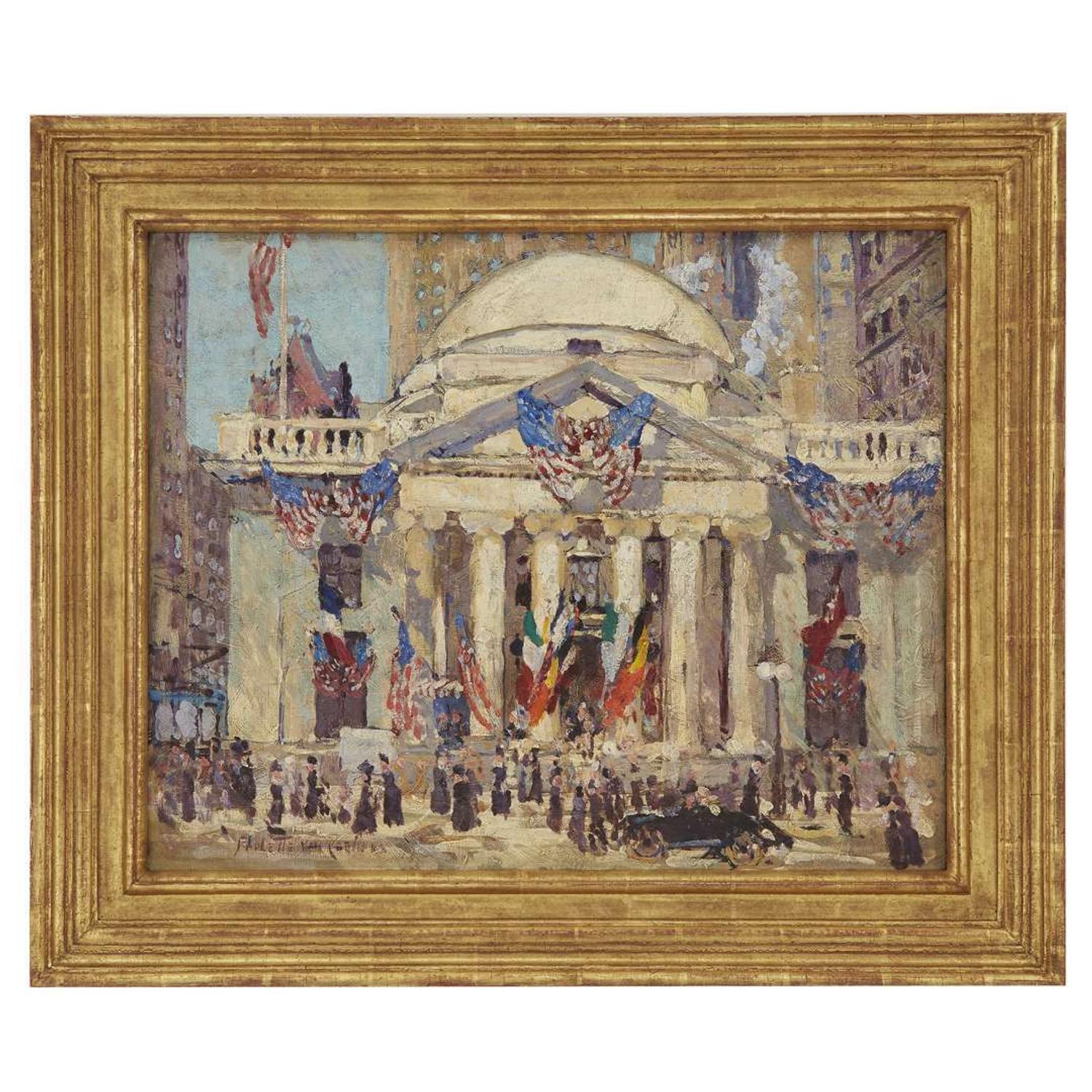 PAULETTE VICTORINE J. VAN ROEKENS (AMERICAN 1896-1988) "GIRARD TRUST BUILDING: THIRD LIBERTY LOAN, 1918"