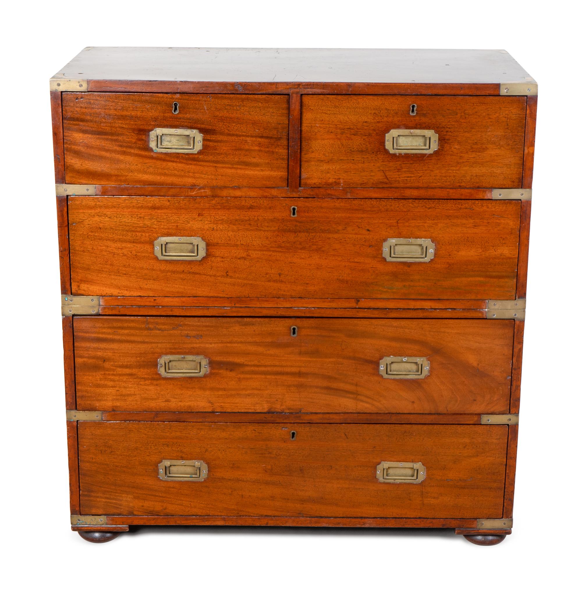 An English Brass Mounted Mahogany Campaign Chest — 19TH CENTURY