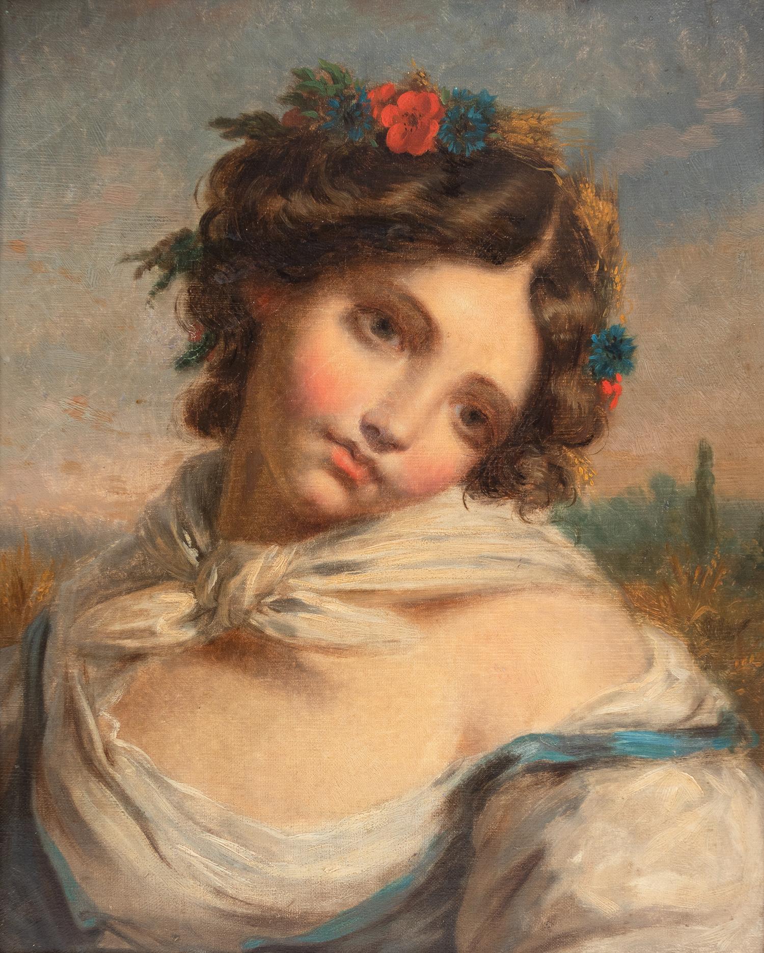 Young Woman with Floral Crown