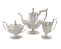 An American Silver Three-Piece Tea Service — Gorham Manufacturing Company, Providence, Rhode Island, In the Plymouth Pattern